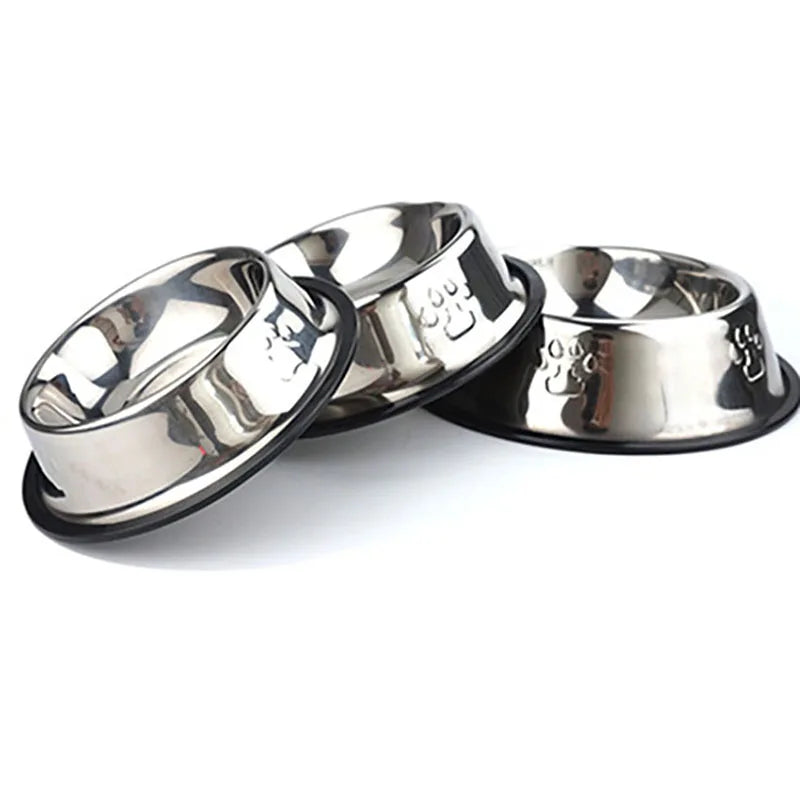 Stainless Steel Skidproof Pet Bowl Feeder - Anti-Ant Design for Dogs and Cats, Available in 6 Sizes