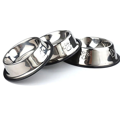 Stainless Steel Skidproof Pet Bowl Feeder - Anti-Ant Design for Dogs and Cats, Available in 6 Sizes