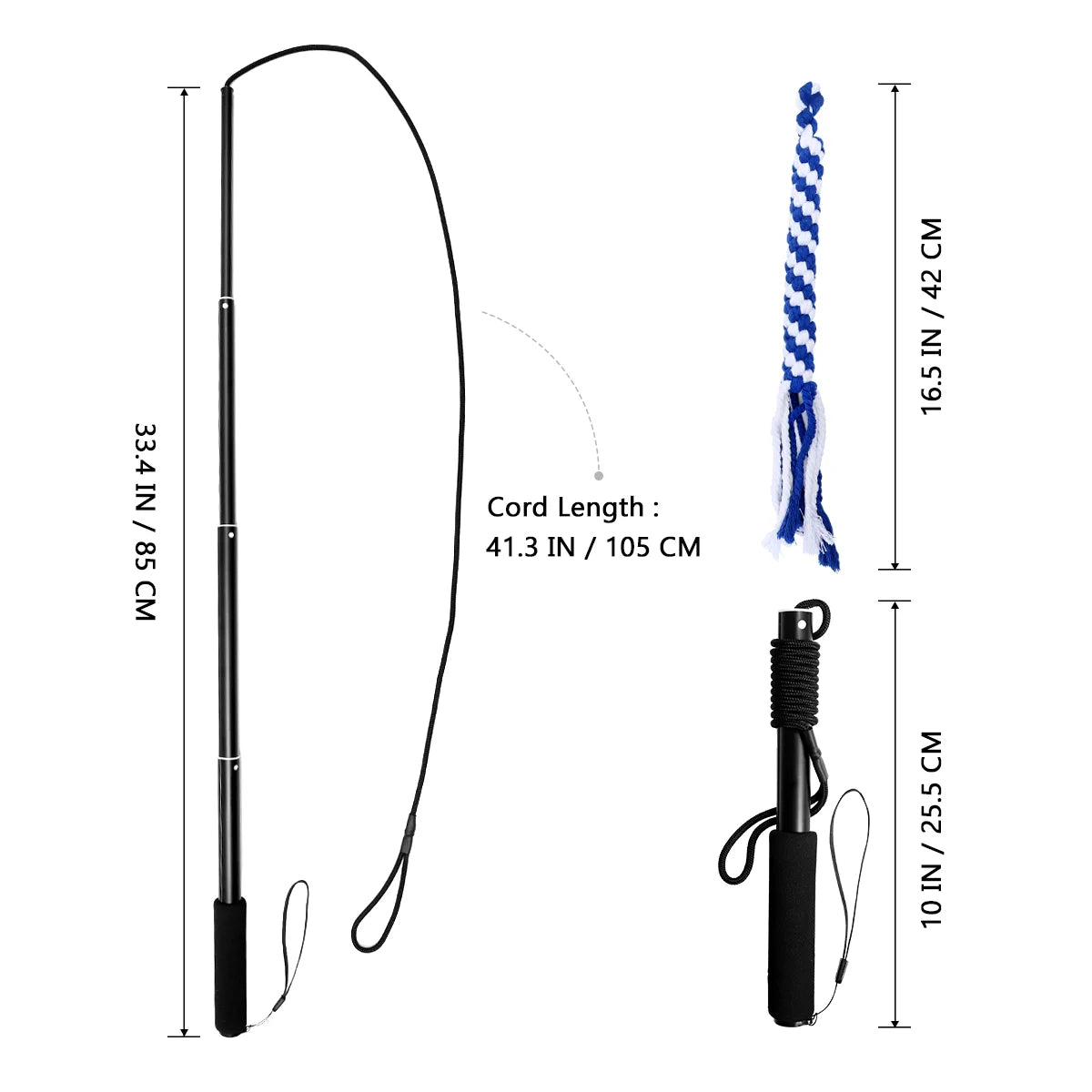 Telescopic Interactive Dog Teaser Toy with Camera - Extendable Flirt Pole for Puppies and Children