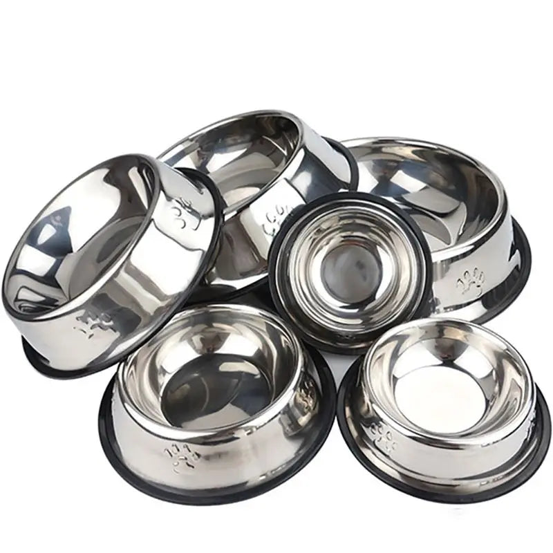 Stainless Steel Skidproof Pet Bowl Feeder - Anti-Ant Design for Dogs and Cats, Available in 6 Sizes