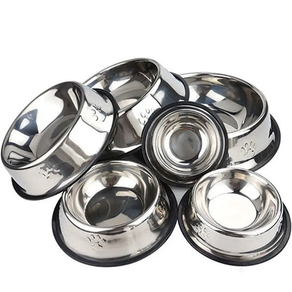 Stainless Steel Skidproof Pet Bowl Feeder - Anti-Ant Design for Dogs and Cats, Available in 6 Sizes