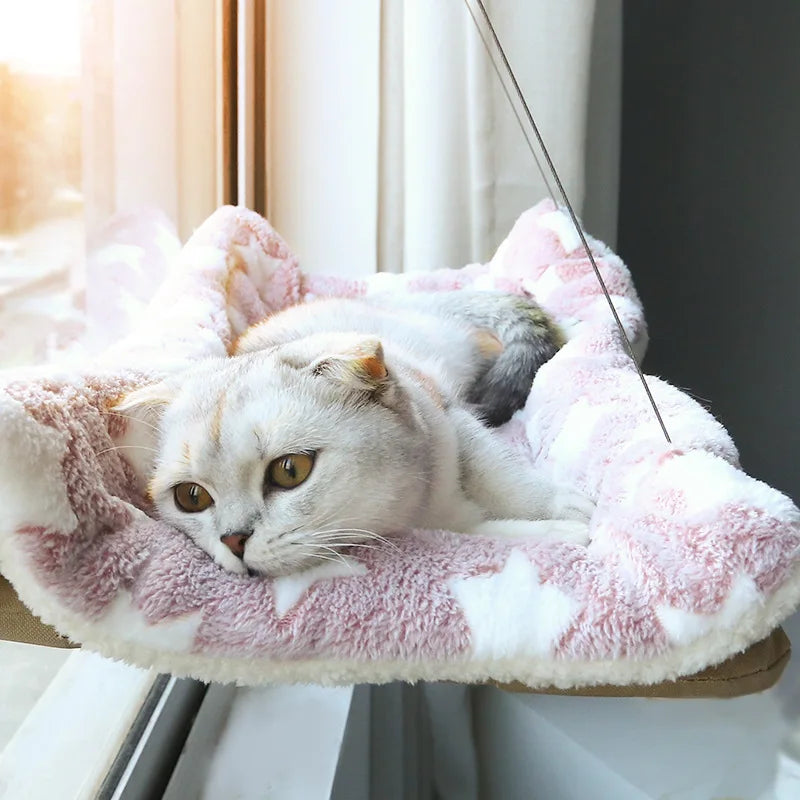 Elevated Cat Bed Hammock - Aerial Pet Lounge for Kittens and Cats, Window Seat with 20Kg Weight Capacity, Ideal for Winter Use