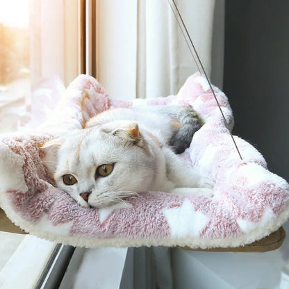 Elevated Cat Bed Hammock - Aerial Pet Lounge for Kittens and Cats, Window Seat with 20Kg Weight Capacity, Ideal for Winter Use