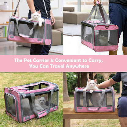 Soft-Sided Pet Carrier for Large and Medium Cats and Puppies