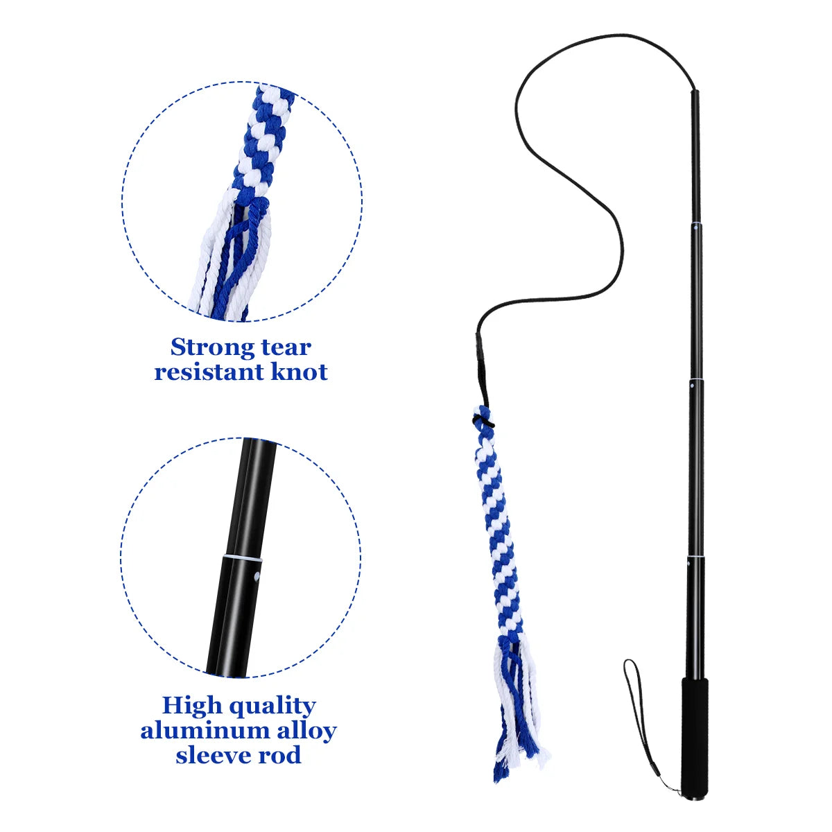 Telescopic Interactive Dog Teaser Toy with Camera - Extendable Flirt Pole for Puppies and Children
