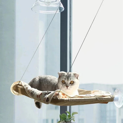 Elevated Cat Bed Hammock - Aerial Pet Lounge for Kittens and Cats, Window Seat with 20Kg Weight Capacity, Ideal for Winter Use