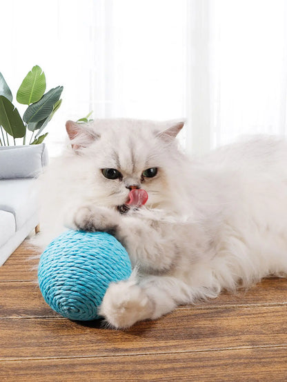 10CM Interactive Sisal Cat Scratching Ball Toy for Kitten Teeth Cleaning anti Bite Cat Ball Sounding Toy Pet Supplies