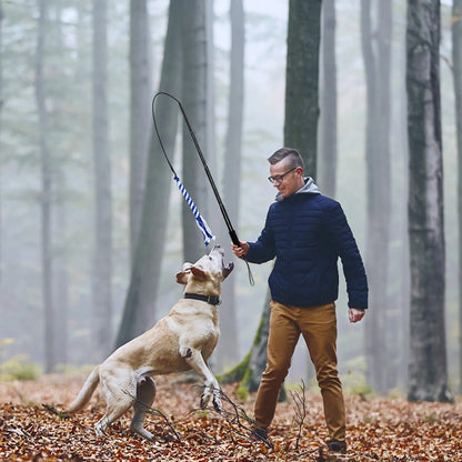 Telescopic Interactive Dog Teaser Toy with Camera - Extendable Flirt Pole for Puppies and Children