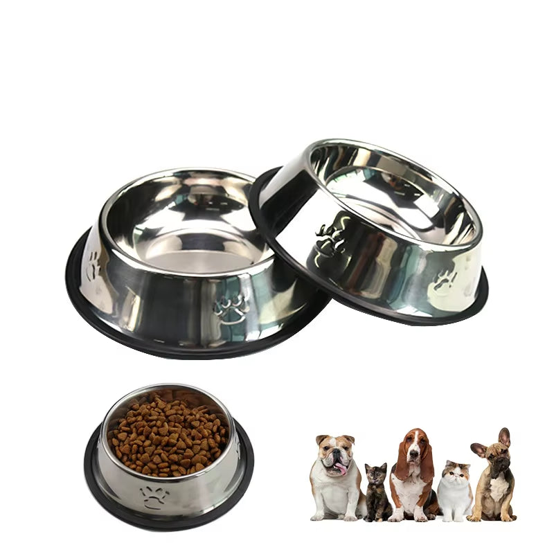 Stainless Steel Skidproof Pet Bowl Feeder - Anti-Ant Design for Dogs and Cats, Available in 6 Sizes