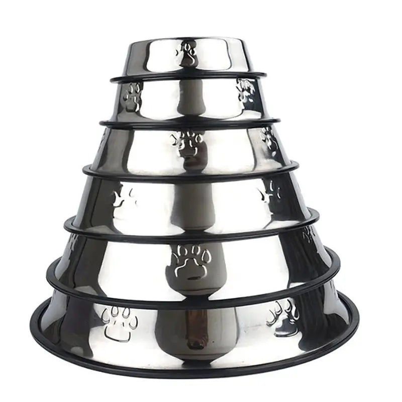 Stainless Steel Skidproof Pet Bowl Feeder - Anti-Ant Design for Dogs and Cats, Available in 6 Sizes