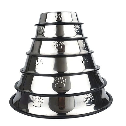 Stainless Steel Skidproof Pet Bowl Feeder - Anti-Ant Design for Dogs and Cats, Available in 6 Sizes